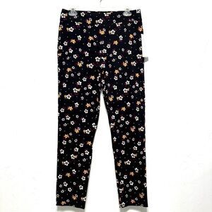 NWT Margaret M Slimming Pants Tapered Trouser Black Floral Ankle Women sz Large